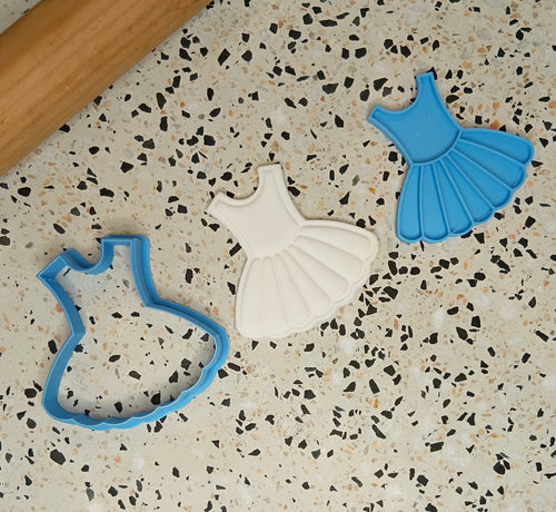 Ballet tutu dress cookie fondant biscuit cutter embosser