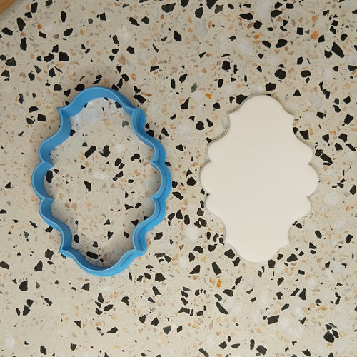 Curved scroll plaque cookie fondant biscuit cutter