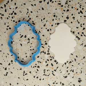 Curved scroll plaque cookie fondant biscuit cutter