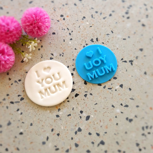 I Heart You Mum Fondant Embosser Cookie Stamp