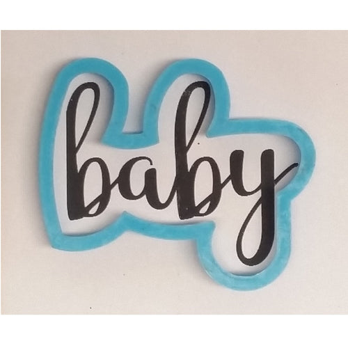'baby' cookie / biscuit cutter (script writing) 9cm