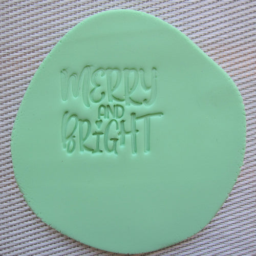 Merry & Bright Fondant Embosser / Cookie Stamp