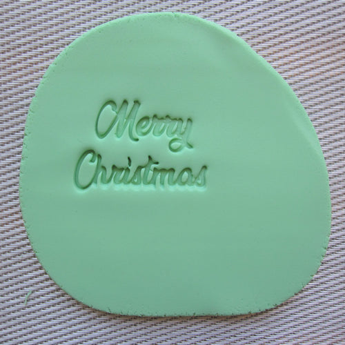 Merry Christmas (style 1) Fondant Embosser / Cookie Stamp