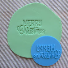 Load image into Gallery viewer, Merry Christmas (style 2) Fondant Embosser / Cookie Stamp
