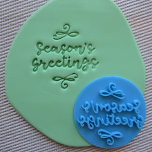 Load image into Gallery viewer, Seasons Greetings (style 2) Fondant Embosser / Cookie Stamp