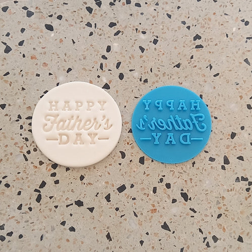 Happy Father's Day (style 4) Fondant Embosser Cookie Stamp