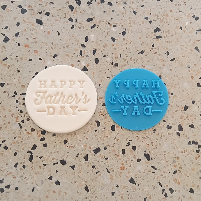 Happy Father's Day (style 4) Fondant Embosser Cookie Stamp