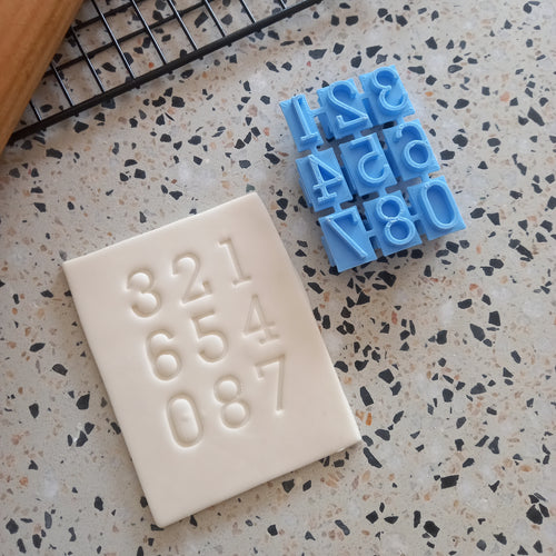 Modern Number Fondant Embosser / Cookie Stamp set