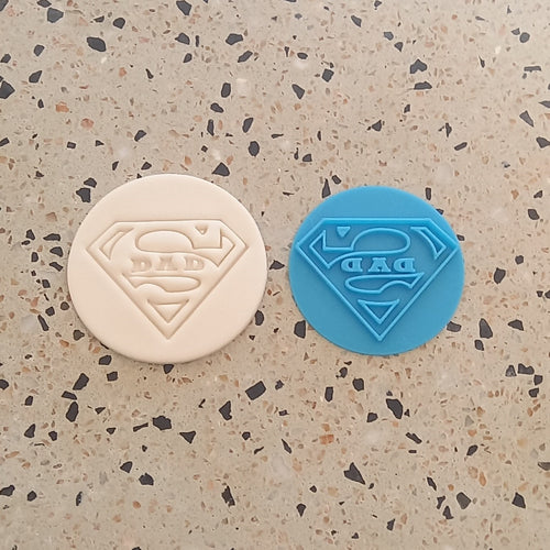 DAD (superman logo) Father's Day Fondant Embosser Cookie Stamp