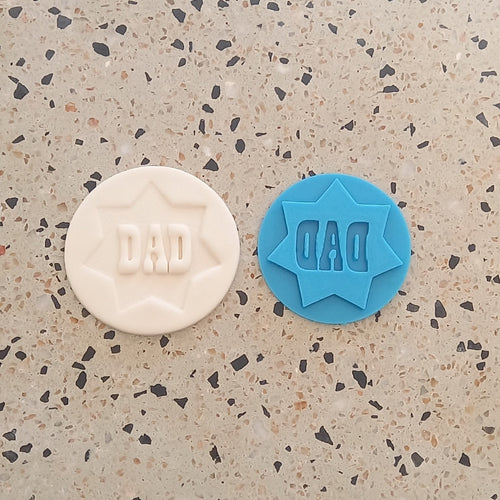 DAD (star design) Father's Day Fondant Embosser Cookie Stamp