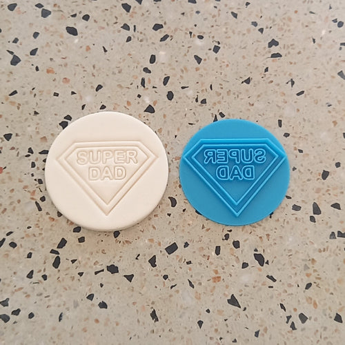 SUPER DAD Father's Day Fondant Embosser Cookie Stamp