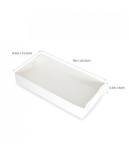 Biscuit Box Rectangle with Clear Lid 22 x 11cm (9x4.5x1.5 inch) - 10 pack