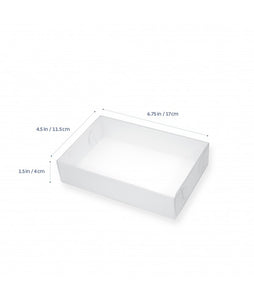 Biscuit Box Rectangle with clear lid 17.5 x 11.5cm (6.75x4.5x1.5 inch) - 10 pack