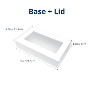 Biscuit Box Rectangle with Lid 22 x 11cm (9x4.5x1.5 inch) - 10 pack
