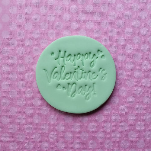 Happy Valentine's Day (style 1) Fondant Embosser Cookie Stamp