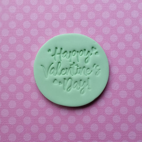 Happy Valentine's Day (style 1) Fondant Embosser Cookie Stamp