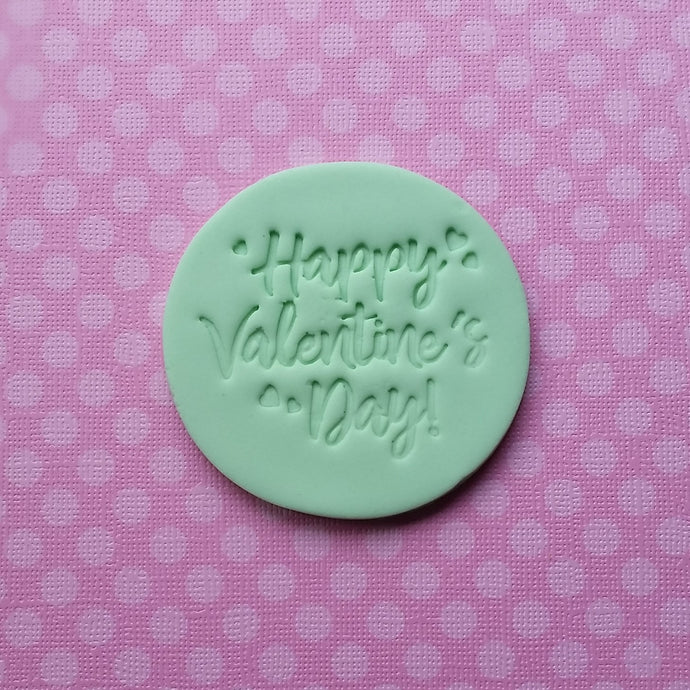 Happy Valentine's Day (style 1) Fondant Embosser Cookie Stamp