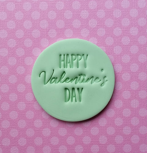 Happy Valentine's Day (style 2) Fondant Embosser Cookie Stamp